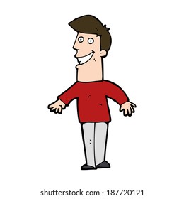 cartoon grinning man