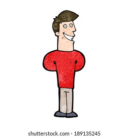 cartoon grinning man