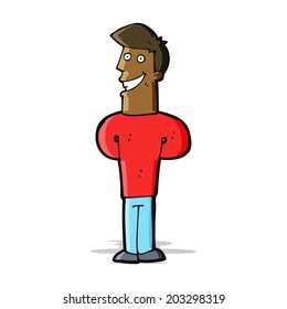 cartoon grinning man