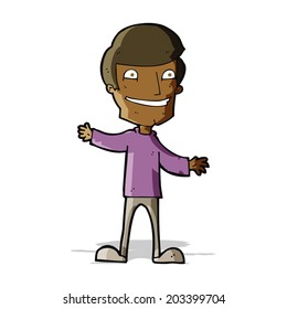 cartoon grinning man