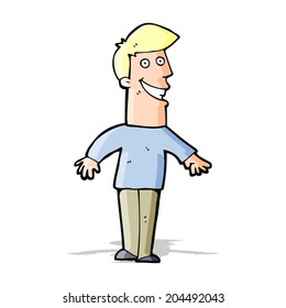 cartoon grinning man