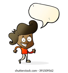 cartoon grinning man with speech bubble