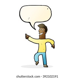 Cartoon-Grinser mit Sprachblase