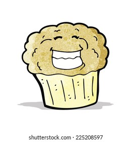 cartoon grinning muffin