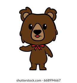 Cartoon Grizzly Bear Character Vector Illustration