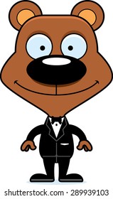 A cartoon groom bear smiling.