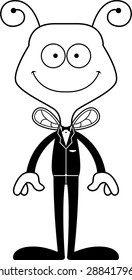 A cartoon groom bee smiling.