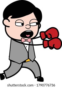 Illustration zum Design von Cartoon Groom Boxing