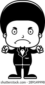 A cartoon groom boy looking angry.