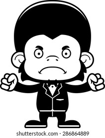 A cartoon groom chimpanzee looking angry.