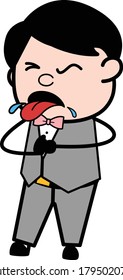 Cartoon Groom Choking Vector Character Design Illustration