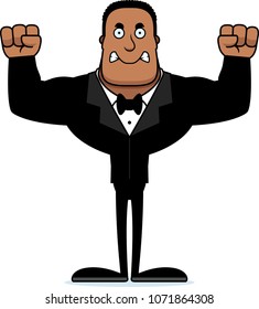 A cartoon groom looking angry.