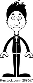 A cartoon groom man smiling.