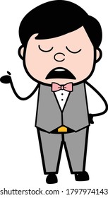 Cartoon Groom Pensive Vector Character Design Illustration
