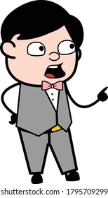 Cartoon Groom Saying Something Character Design Illustration