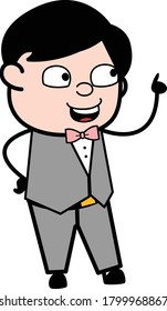Cartoon Groom Talking Happy Character Design Illustration