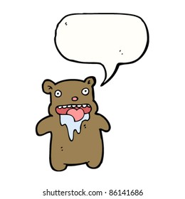 cartoon gross bear drooling