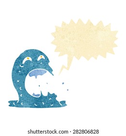 fantasma bruto de caricatura con burbuja de habla