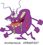 cartoon gross purple bug that is drooling slime