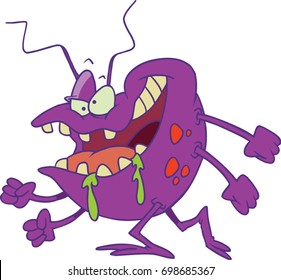 cartoon gross purple bug that is drooling slime