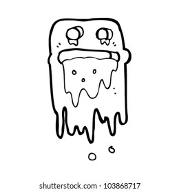 caricatura de fantasma esbelto bruto