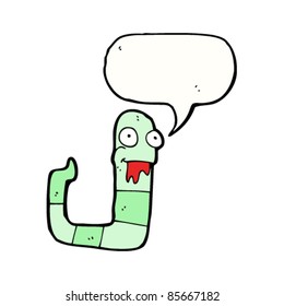 cartoon gross snake with speech bubble