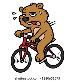 Cartoon Groundhog Character Riding a Bicycle