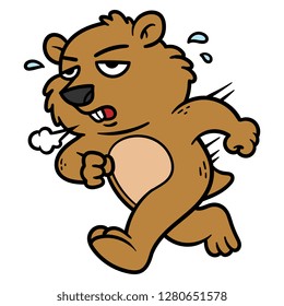 Cartoon Groundhog Character Running