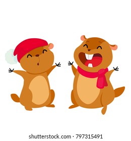 Cartoon groundhog vector