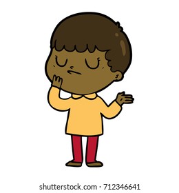 cartoon grumpy boy