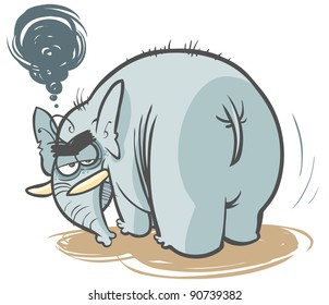 Cartoon grumpy Elephant.