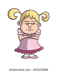 Cartoon grumpy girl
