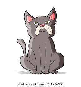 cartoon grumpy little dog