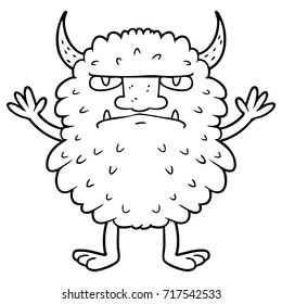 cartoon grumpy monster