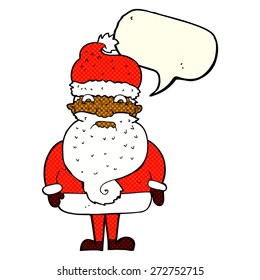 Cartoon-Grumpy-Santa-Claus mit Sprachblase