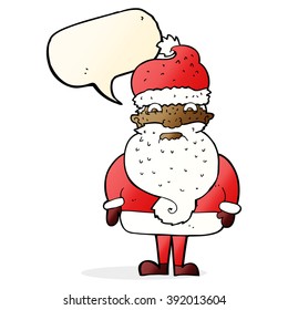 caricatura grumpy santa claus con burbuja de habla