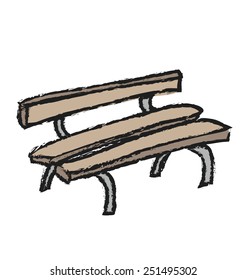 cartoon grunge bench, vector illustration design elements