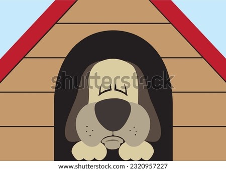 A cartoon guard dog is taking a much needed break