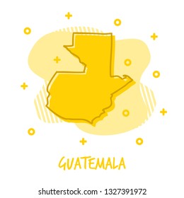 Cartoon Guatemala Map