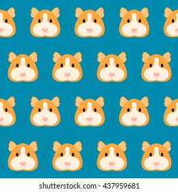 Cartoon guinea pig seamless pattern background