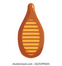 Cartoon guiro isolated on white background, showing its grooves, ready to be scraped with a pua