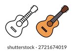 Cartoon Guitar Flat Vector Illustration