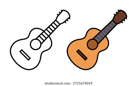 Cartoon Gitarre flache Vektorgrafik