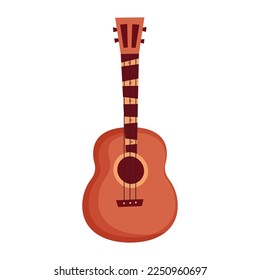 Cartoon guitar isolated on white background.