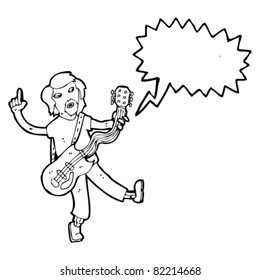 cartoon guitar playing old timer