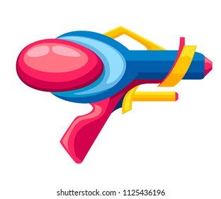 Cartoon gun. Flat vector colorful toy. Space laser gun design. Vector illustration isolated on white background.
