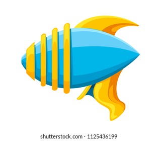 Cartoon gun. Flat vector colorful toy. Space laser gun design. Vector illustration isolated on white background.