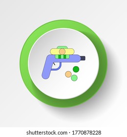 icono del botón coloreado del juguete de la pistola de dibujos animados. Los signos y símbolos se pueden utilizar para web, logotipo, aplicación móvil, interfaz de usuario, UX