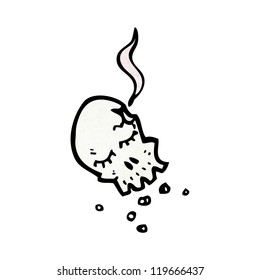 cartoon gunshot skull