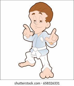 Cartoon guy karate